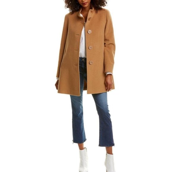Cinzia Rocca Jackets & Blazers - Cinzia Rocca Icons Wool Cashmere Coat Camel 8